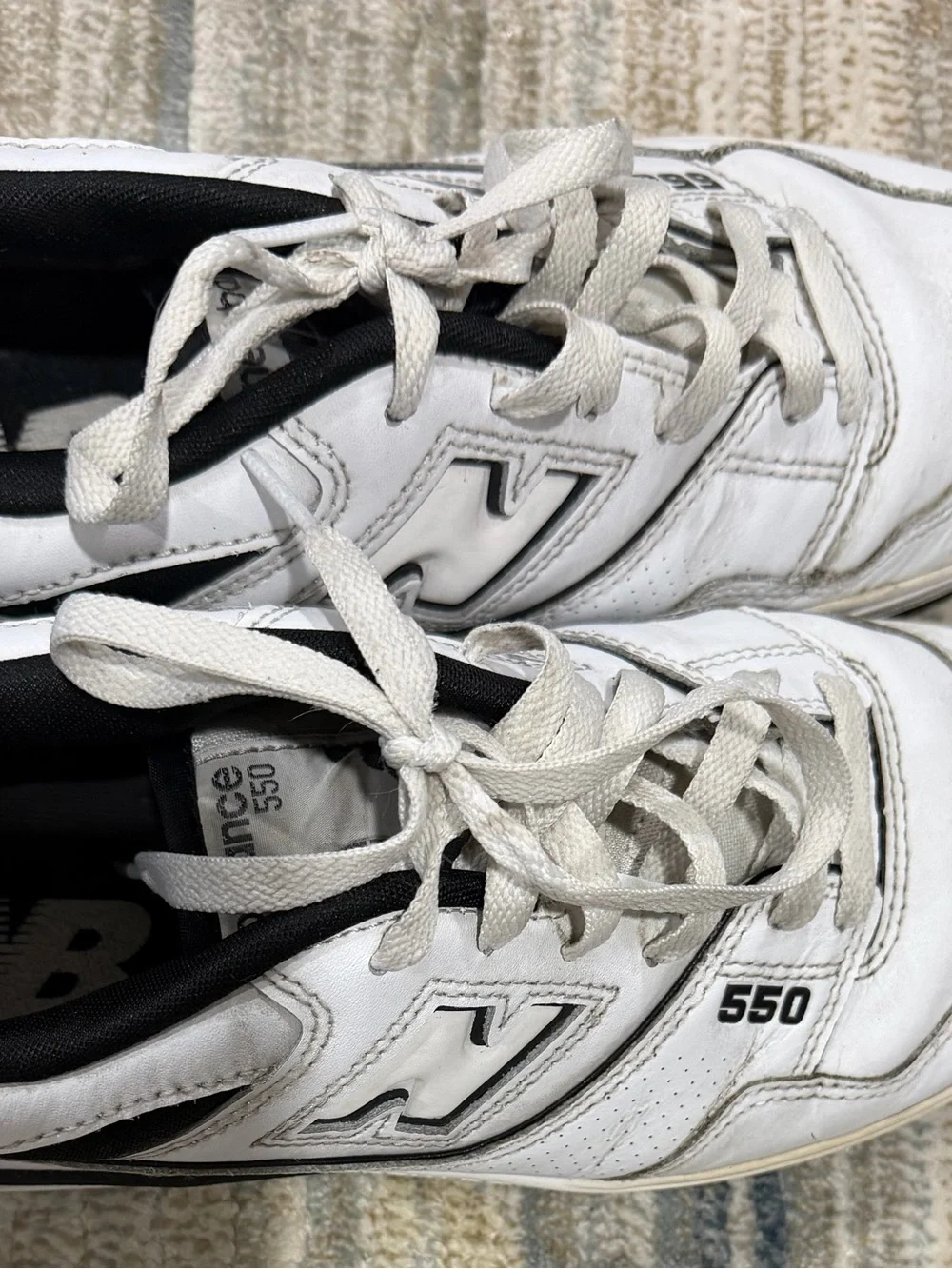 New Balance White and Black 550 Men's Sneakers